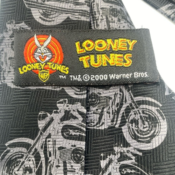 Looney Tunes Tie Mens 4x60 Black Taz Bikelife Edgy Bikercore Fun Bad Vintage - Picture 4 of 7